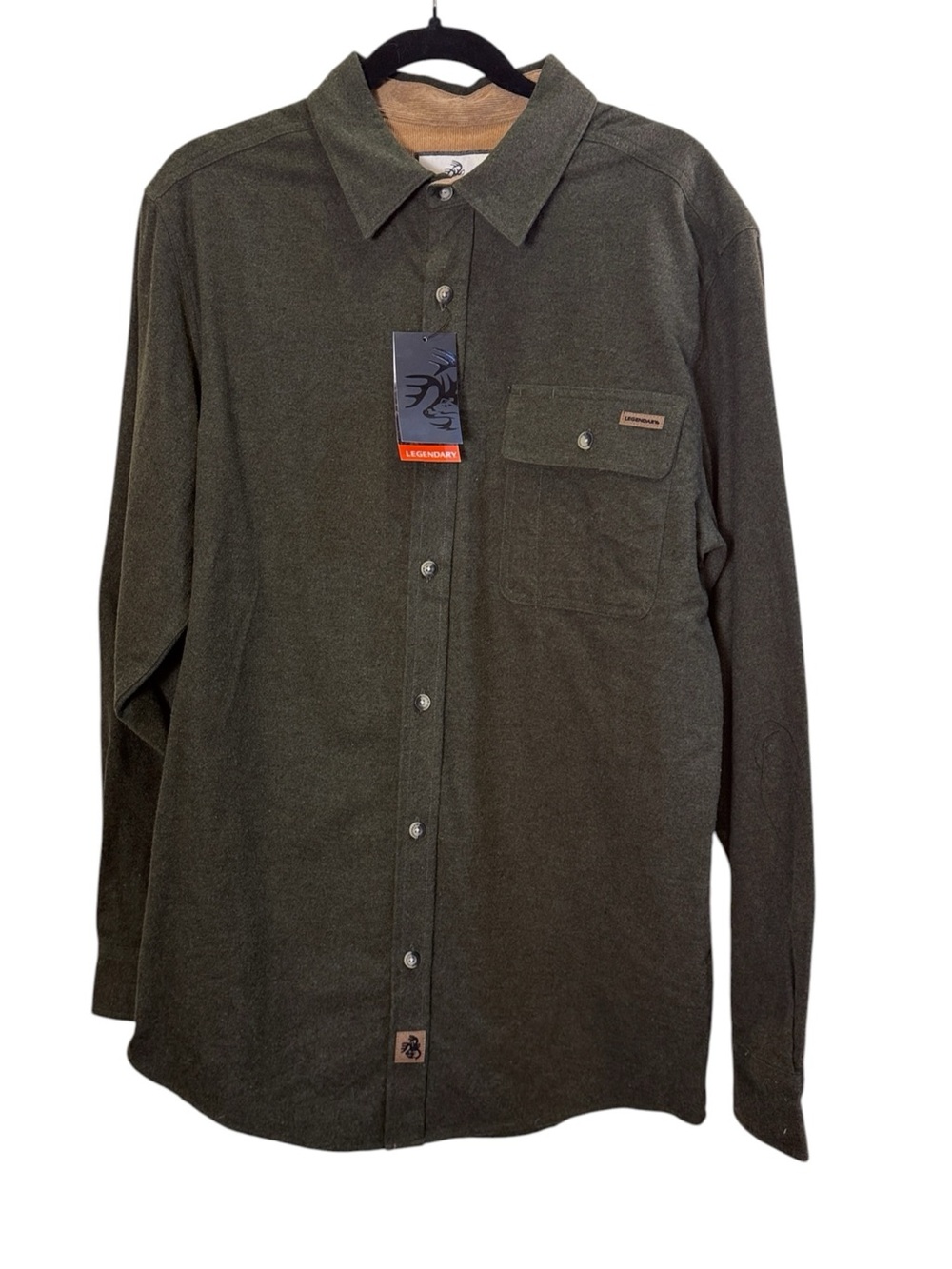 Legendary Whitetails Men’s Army Green Soft Cotton Buck Camp Flannel Shirt sz M